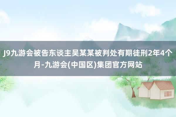 J9九游会被告东谈主吴某某被判处有期徒刑2年4个月-九游会(中国区)集团官方网站