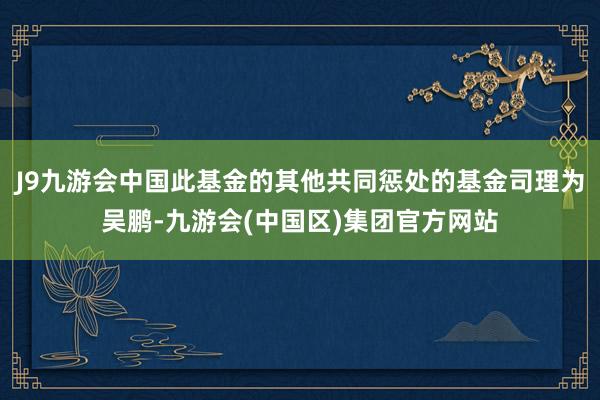 J9九游会中国此基金的其他共同惩处的基金司理为吴鹏-九游会(中国区)集团官方网站