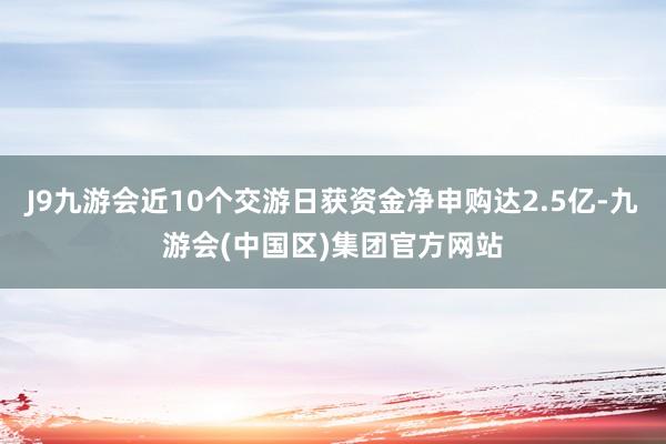 J9九游会近10个交游日获资金净申购达2.5亿-九游会(中国区)集团官方网站