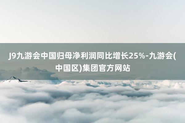 J9九游会中国归母净利润同比增长25%-九游会(中国区)集团官方网站